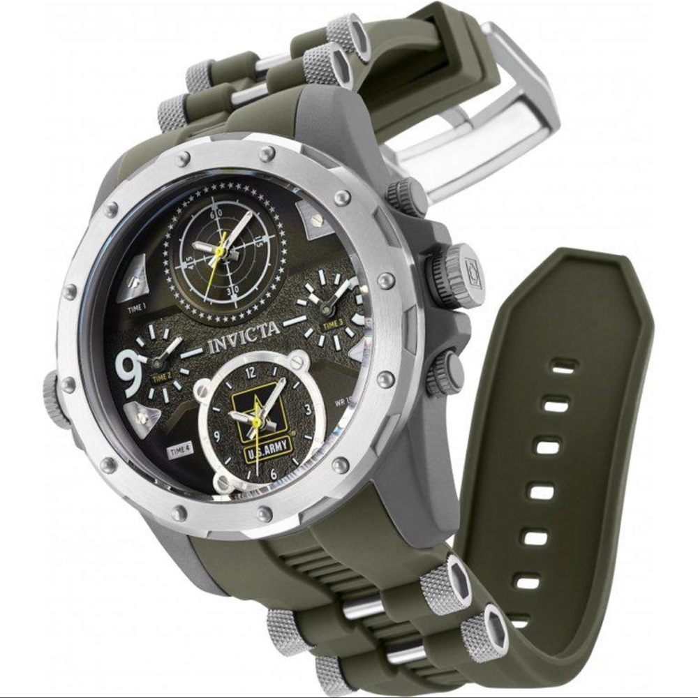 Invicta 31966 Mens U.S. Army Quartz Chronograph Black & Yellow Dial Watch